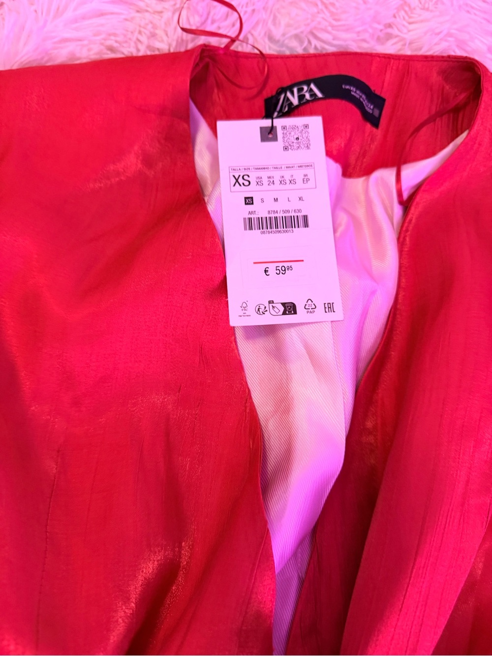 Zara Hot Pink Open-Front Blazer Jacket